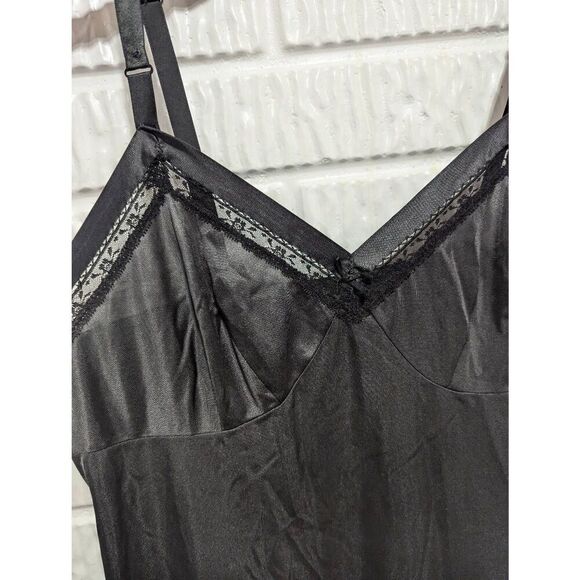 Lorraine Women's Black Solid Adjustable Straps V-Neck Slip Dress Size 36Tall - Picture 4 of 6